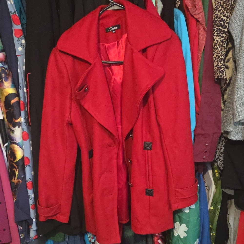 Cecico Red Women's Pea Coat